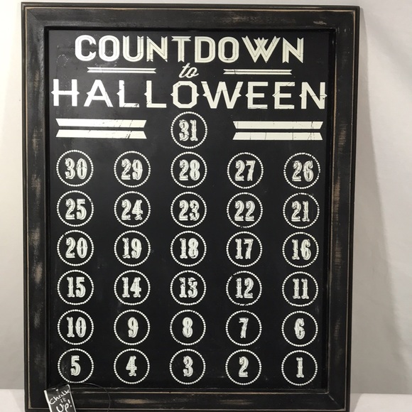Halloween Wooden Distressed Frame Caulk Countdown Board Calendar W/Caulk - Picture 5 of 10